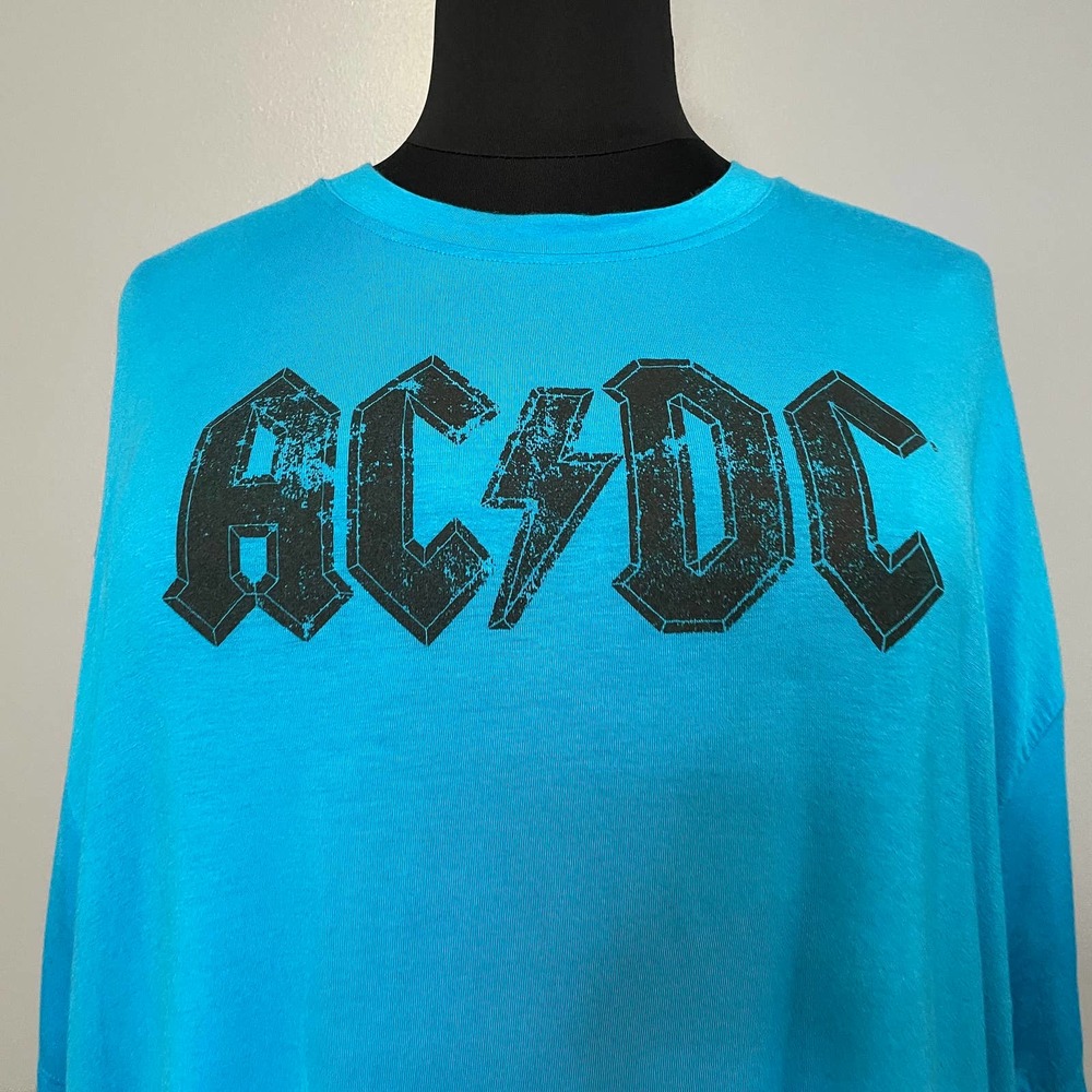 Wst Cst Blue Oversized Retro ACDC Graphic T-Shirt NEW Large - Picture 2 of 5